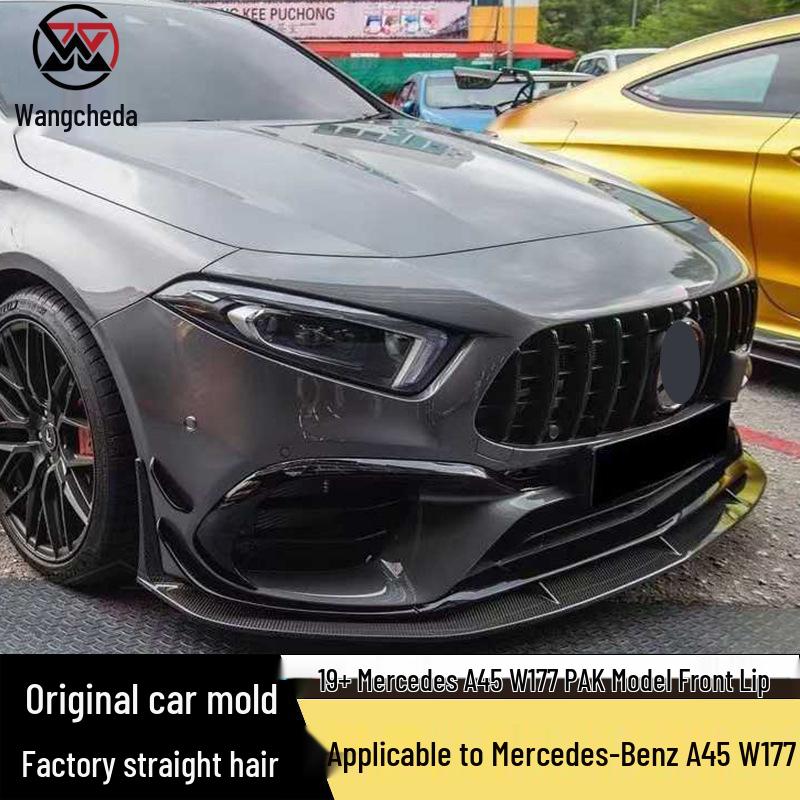 Carbon Fiber Front Lip Splitter for Mercedes A45 W177 (2019+) PAK Style Front Bumper Diffuser