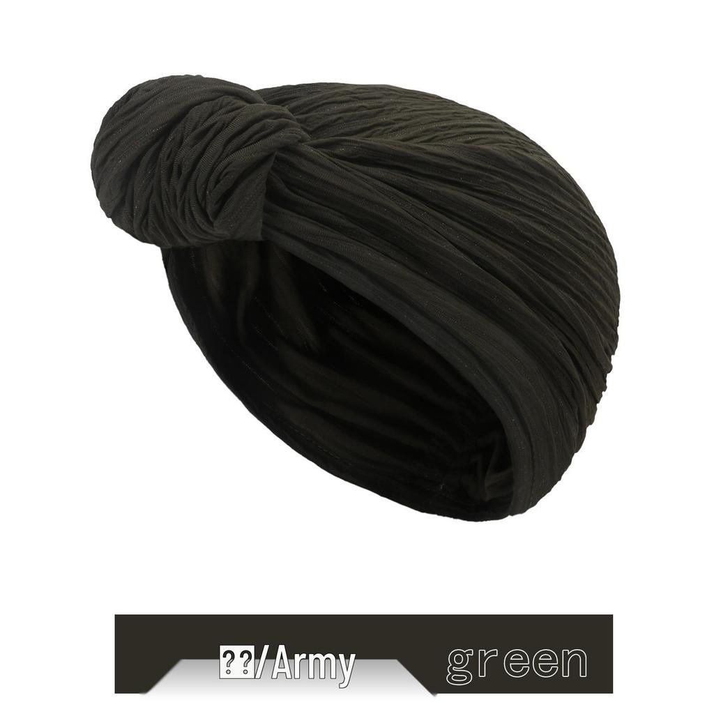 Silver Thread Knotted Headscarf Hat: 2022 Autumn/Winter European & American Fashion.