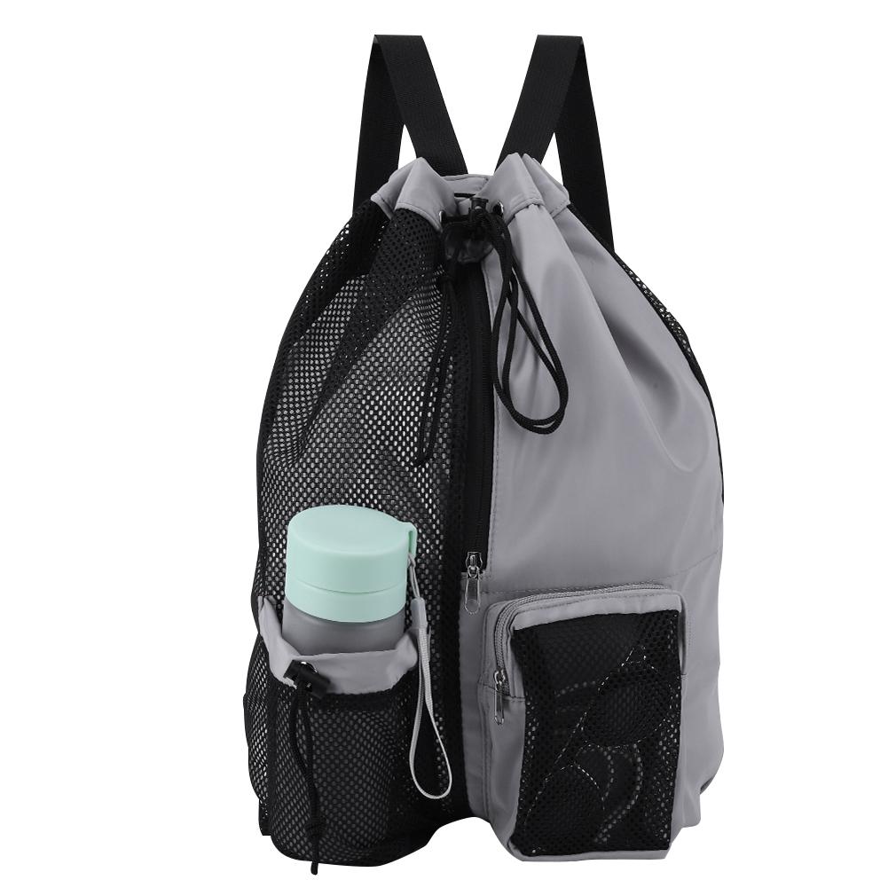 Drawstring Beach Backpacks with Wet Pocket Thickened Mesh Lightweight Comfortable Carrying Pack Sports Gym Training Storage Bag