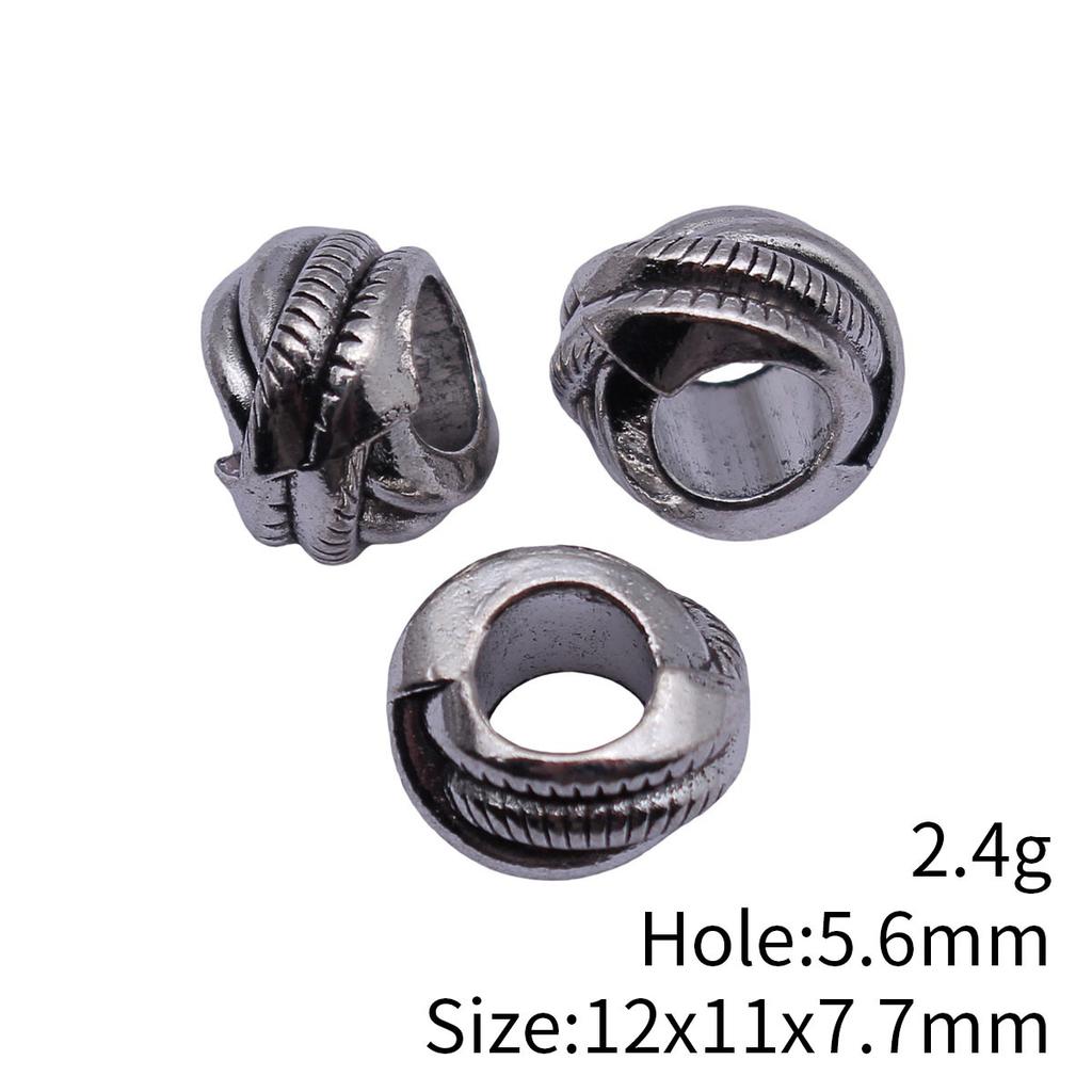 Hammered Texture Tube Spacer Beads Alloy Loose Beads For DIY Bracelet Dreadlocks Hair Braiding Jewelry Making Parts