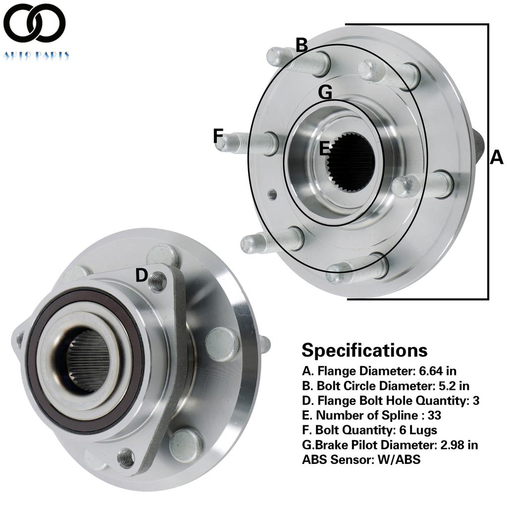 Front Wheel Hub Bearing 513277 For GMC Acadia 2008-2017 Buick Enclave 2007-2016