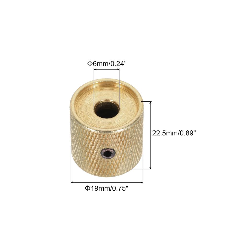 uxcell Guitar Bass Dome Black Shell Gold Metal Volume and Tone Control Knobs for Electric Guitars and with Internal Hex Set of 3 Knobs, Top, 6mm,