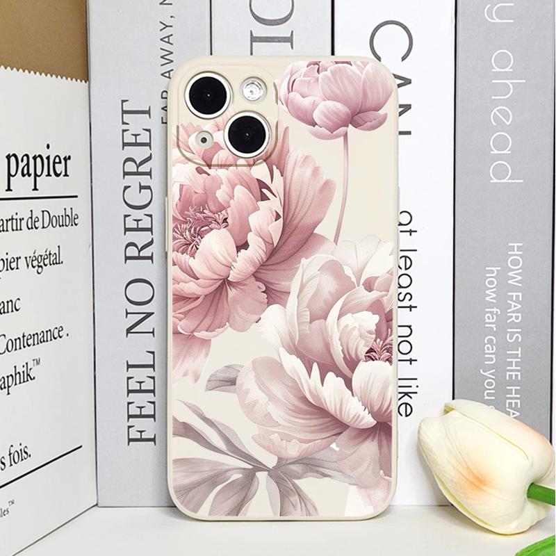 Schöne Ölmalerei Lotusblume Handyhülle für IPhone 16 15 14 11 Pro Max 13 12 Mini XR XS X 7 8Plus SE2 Weiche Silikonhülle