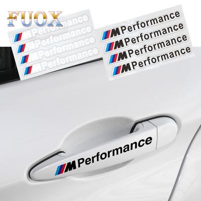 4 vnt. Automobilio durų rankenėlių permatomi 3D lipdukai M Performance M3 M4 M5 E39 E60 E90 E46 E36 X1 X5 X3 X7 X6 F10 F20 F30 G20 G30
