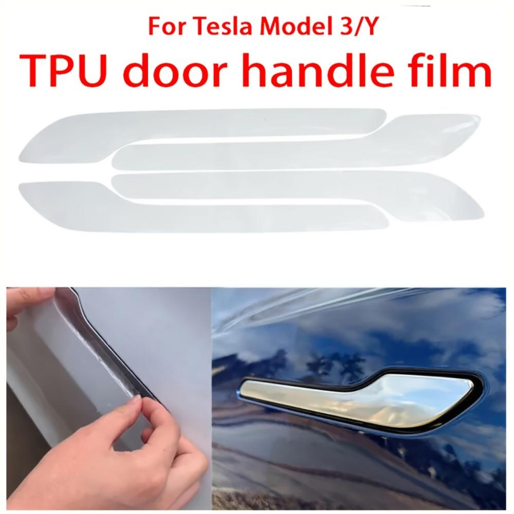 4pcs Premium Door Handle Protective Film for Tesla Model 3/Y Easy To Install, Right Side Car Styling Accessory, Durable Paint Protection