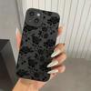 Custodia per Telefono Nera Stile Gotico con Labbra per iPhone 15 14 13 12 11 Pro Max XS X XR 7 8 Plus SE 2020 Mini Cover Morbida in Silicone Antiurto
