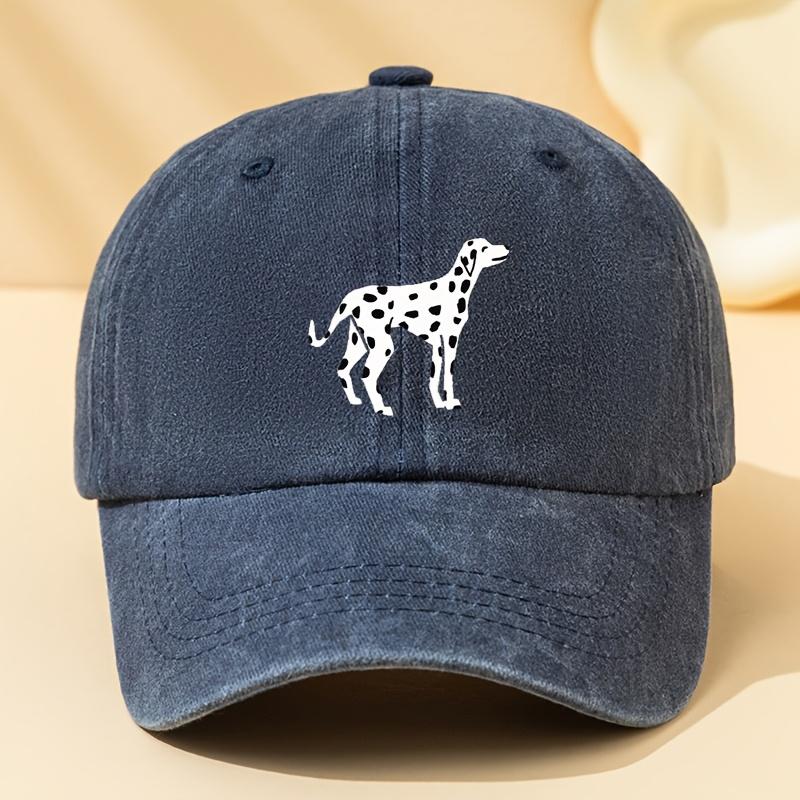 Unisex Dalmatian Print Baseball Cap Washed Vintage Outdoor Lightweight Curved Brim Hat Trucker Baseball Cap Suitable for Casu