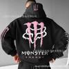 Mens Hooded Sweatshirt With Demon Print Loose Fit Warm Winter Casual Streetwear