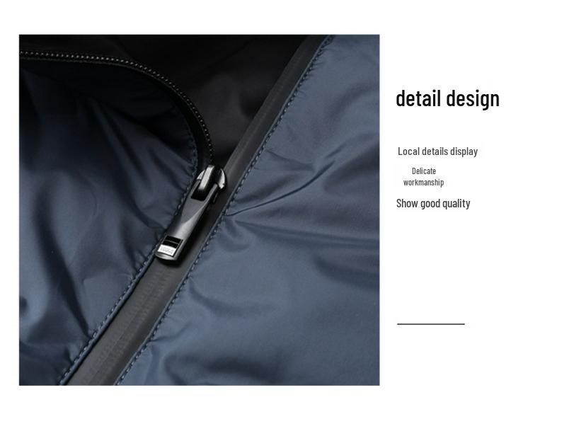 Herren Kurze Daunenjacke: Leichter, warmer, lässiger Wintermantel mit Stehkragen