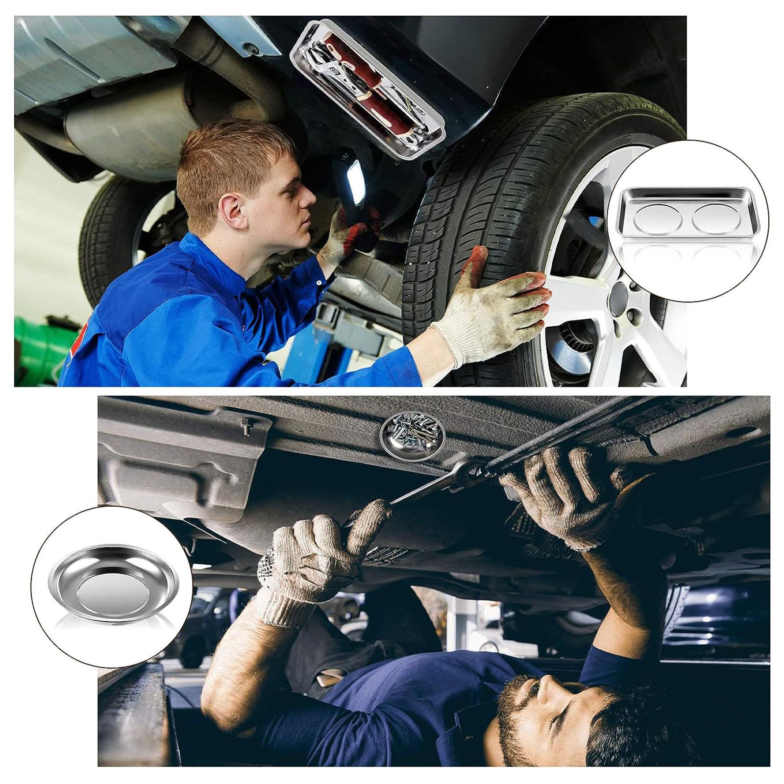 

3 шт. прямоугольных круглых магнитных лотка из нержавеющей стали, держатель для инструментов, деталей, винтов, гнезд, болтов, штифтов