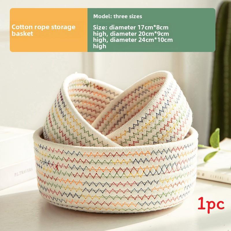 Cotton Ecofriendly Storage Basket With Multiuse Organizer For Home Office And Vanity