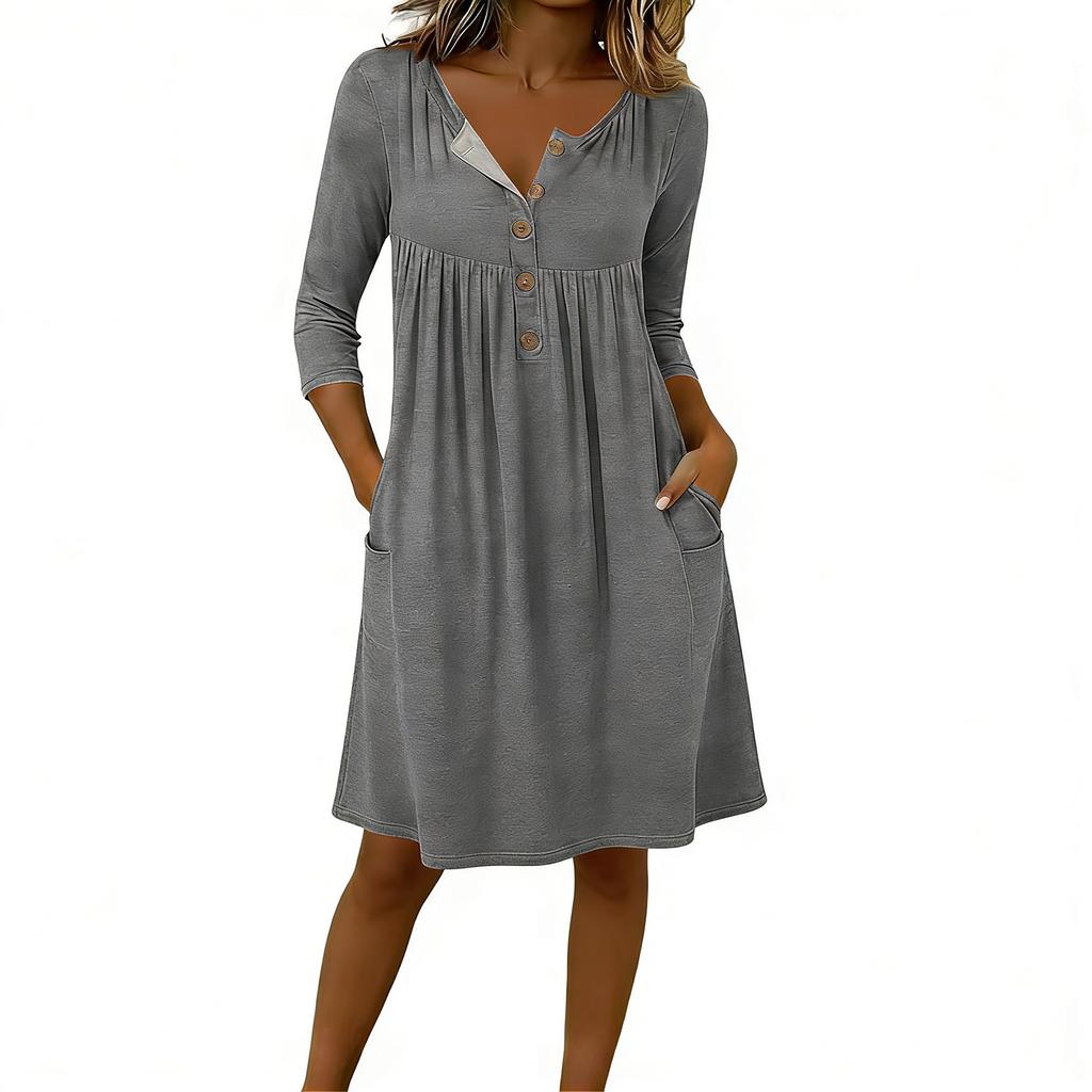Modisches, locker sitzendes Freizeitkleid für Damen in verschiedenen Farben