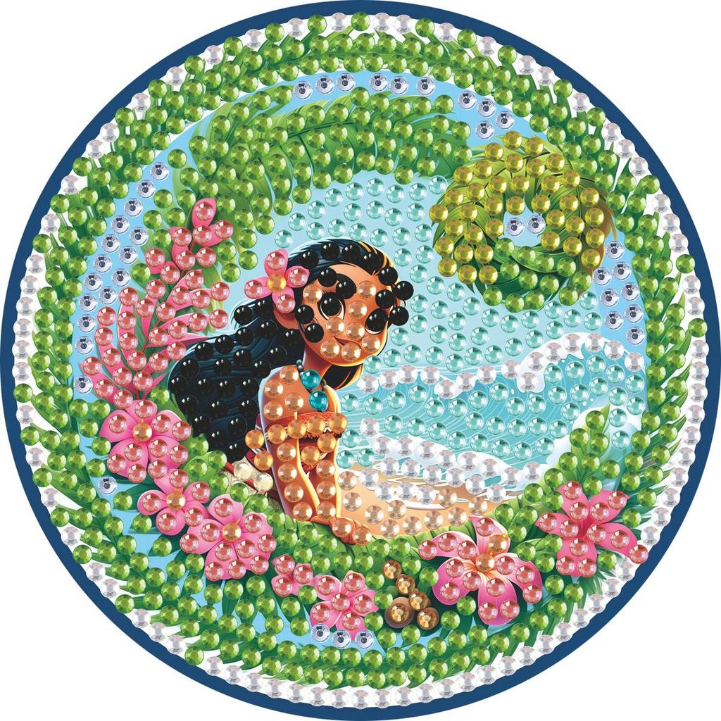 8 pieces/set Disney Moana Series Diamond Painted Coasters DIY Diamond Art Coasters 5D Full Diamond Diamond Coasters Acrylic Round Cups