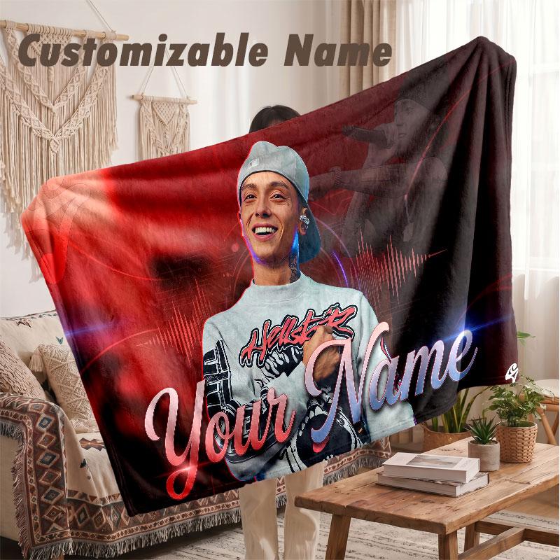 Custom Name Flannel Blanket,Central Cee Lightweight Warm Bed Blanket For Couch & Holiday Gift