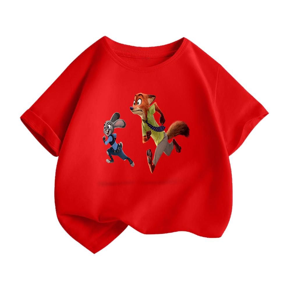 Crazy Animal City Kids T Shirt Cartoon Rabbit Fox Printed Toddler Boys Girls Short Sleeve Cotton Casual Summer Fashion Top Tees
