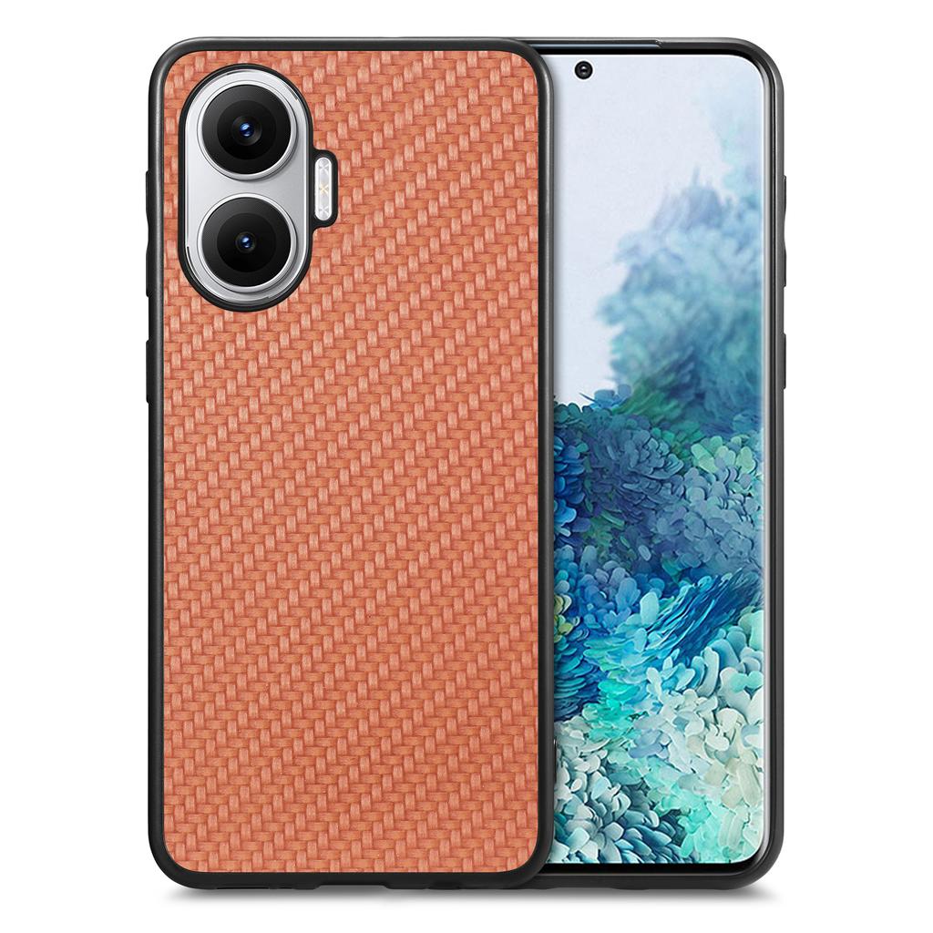For Xiaomi Redmi Turbo 4 Pro 5G Case Carbon Fiber Texture PU+PC+TPU Phone Back Cover
