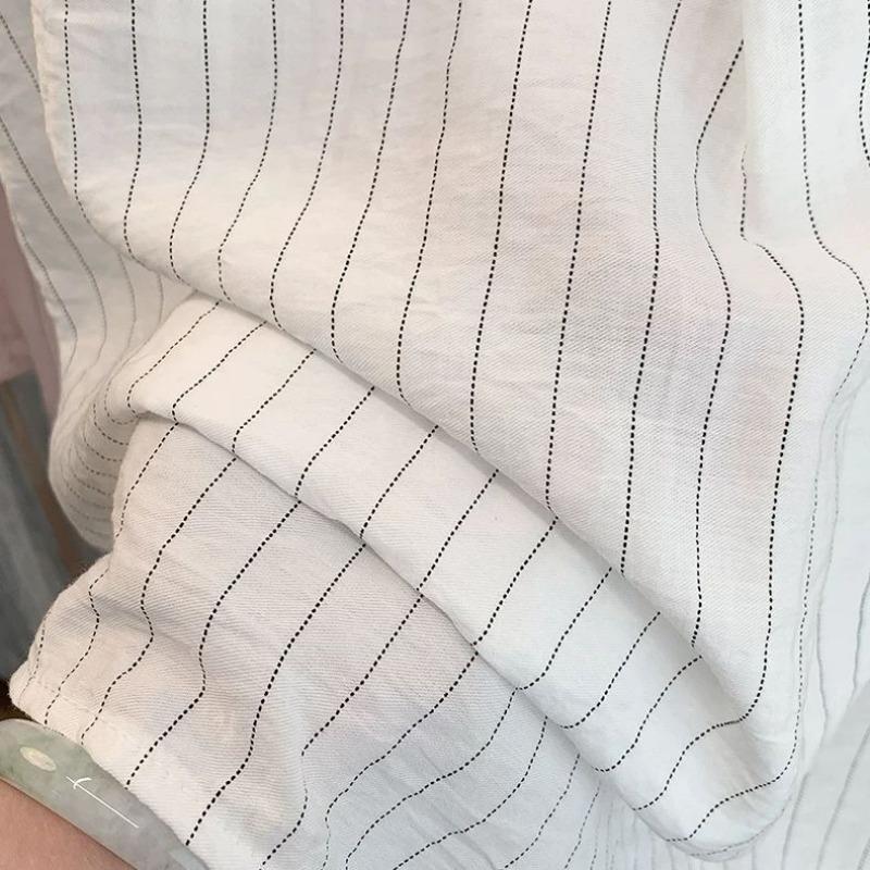 Women Striped Short Sleeve Shirt Blouse