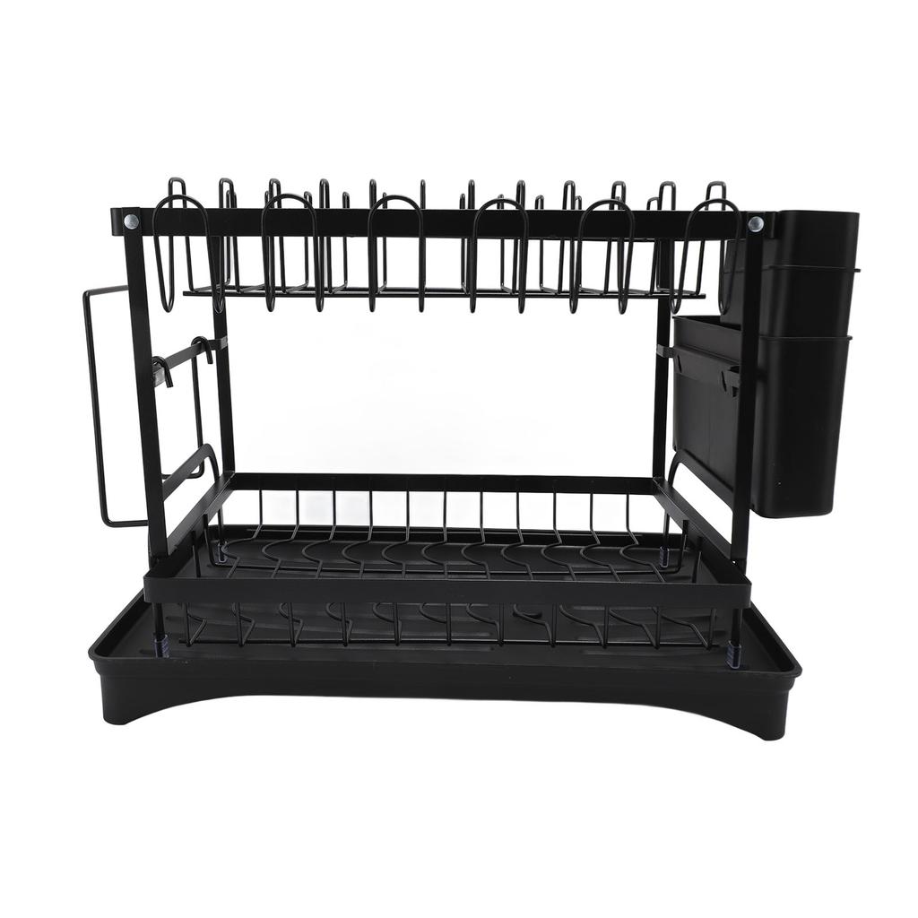 Dish Drying Rack Iron Multipurpose 2 Tier Cutlery Holder Small Dinnerware Drainer Chopsticks Cutlery Countertop Drying