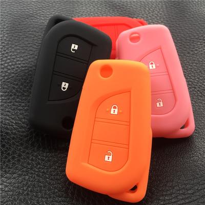 Silicone Car Key Cover Case Set Holder Bag For Peugeot 108 Remote Flip Folding 3 Button Key