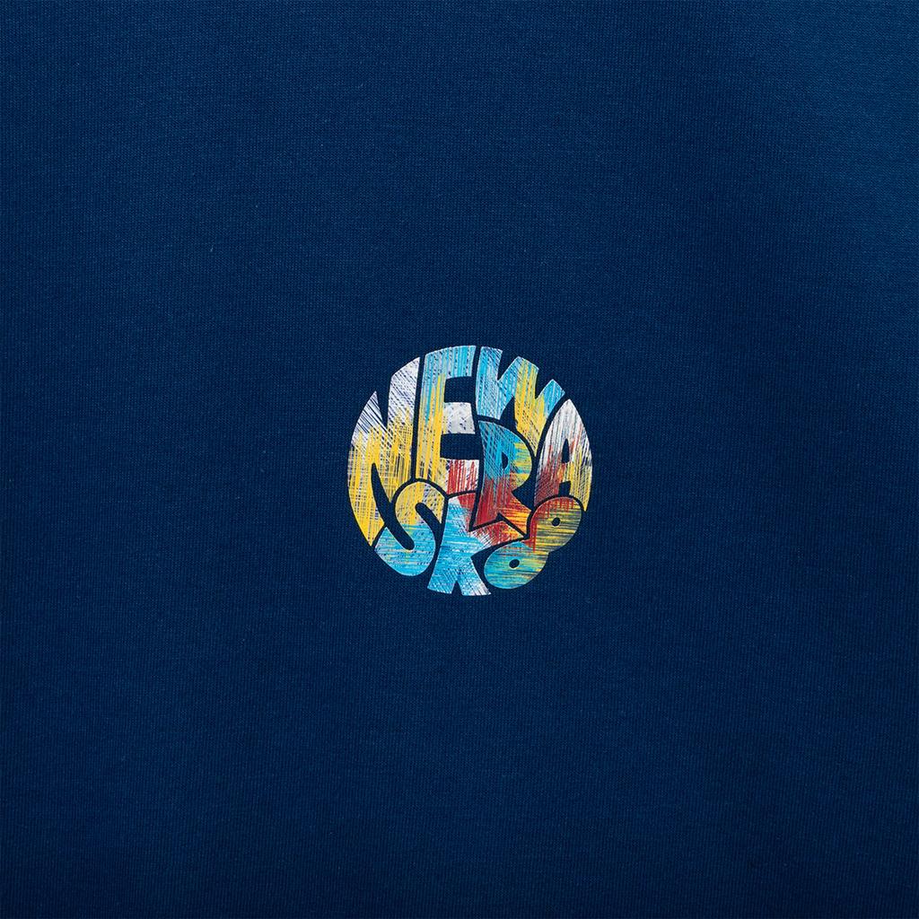 New Era SS24 Cirkulär Skateboard Serie Graffiti Rundhalsad Tröja Kortärmad T-shirt Unisex T-shirts Blå 14179021
