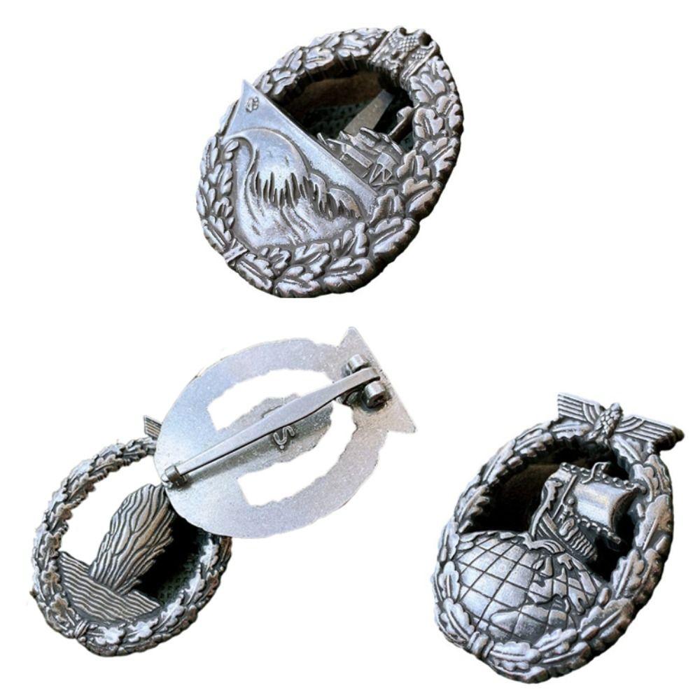 Portable Retro Eagle Metal Badge Zinc Alloy 3D Embossed Brooch Pin Anti-Rust Weatherproof Souvenir Decor Universal