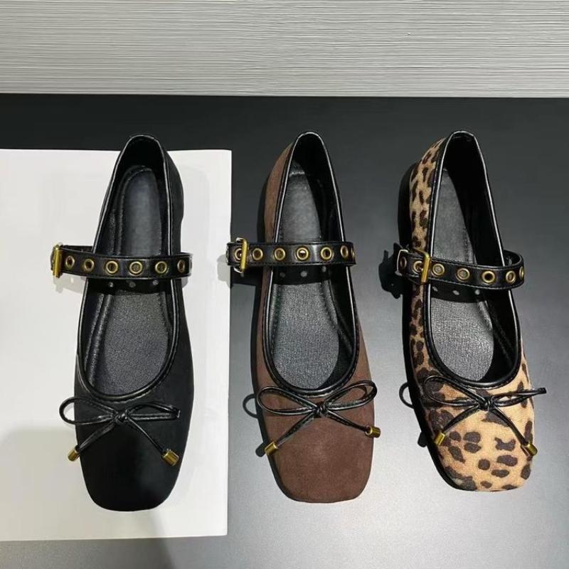 Women's Comfortable Ballet Shoes Designer Spring Fashion Square Toe Comfortable Soft Bottom Flat Shoes