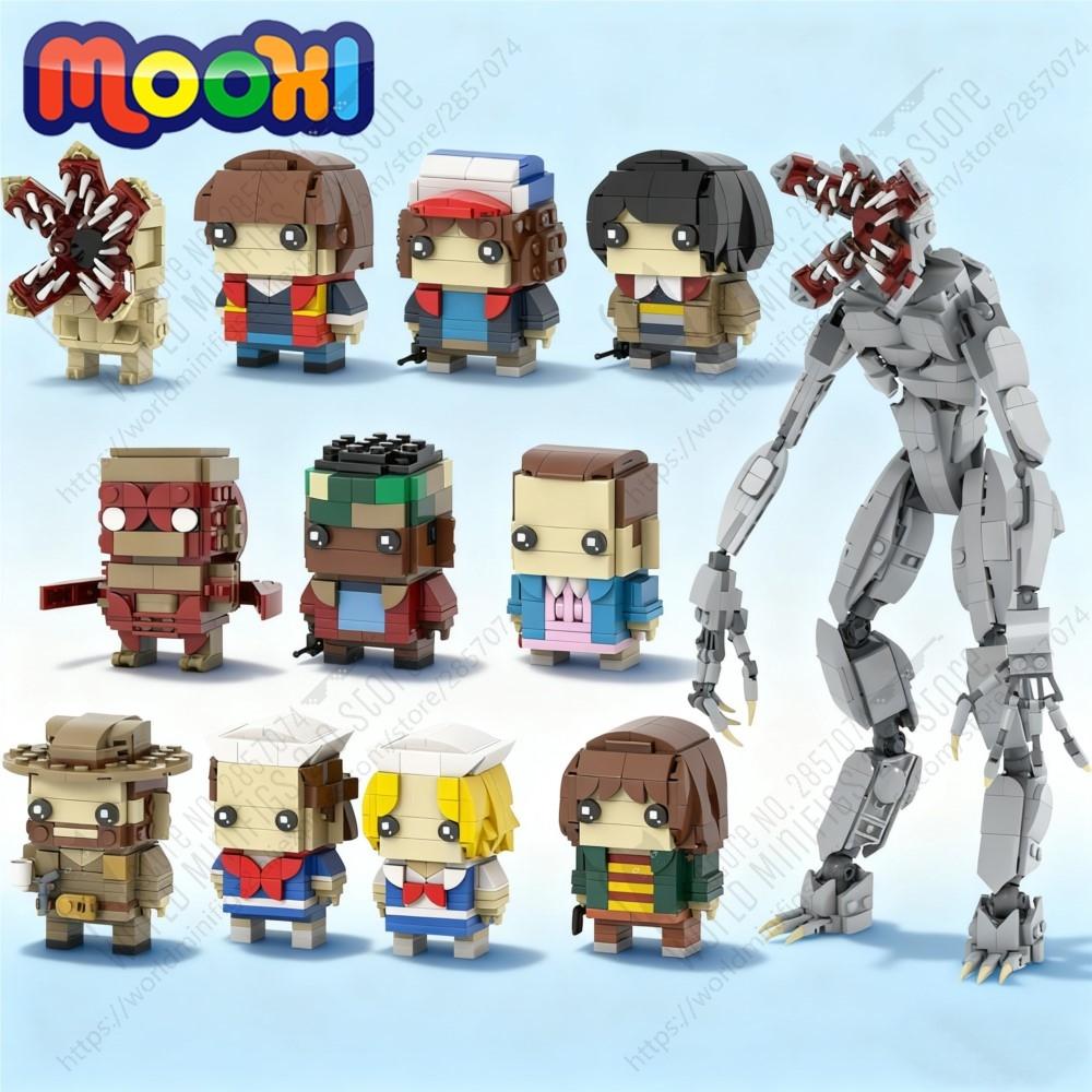 MOOXI Horror TV Figures Demon Brickheaded Building Blocks Models Sets MOC Bricks DIY Assembly Toys Kids Gifts Collection Display