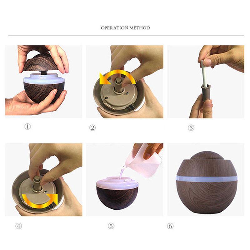 Luxurious Usb Led Ultrasonic Air Humidifier With Elegant Essential Aroma Oil Diffuser