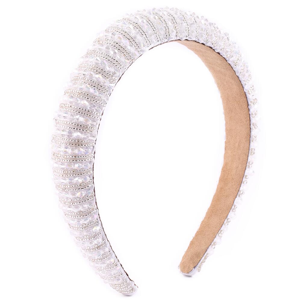 Baroque Rhinestone Headband Crystal Padded Hair Band Glittering Hair Accessories for Women Girls