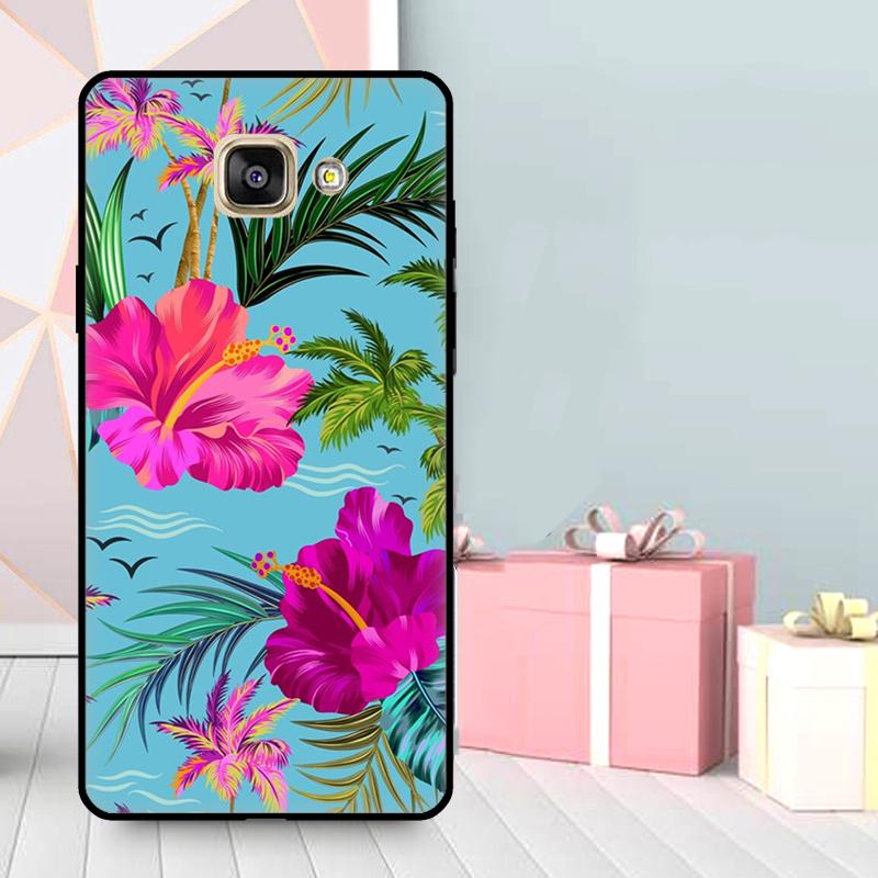 Tropical Aloha Hibiscus Pattern Case For Samsung Galaxy A3 A5 2016 2017 A6 A7 A8 A9 2018 J1 J3 J4 J5 J6 Plus J7 J8 Cover