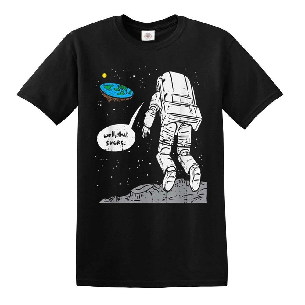 Funny moon landing flat earth that sucks space shirt party gift xmas tshirt 2XL