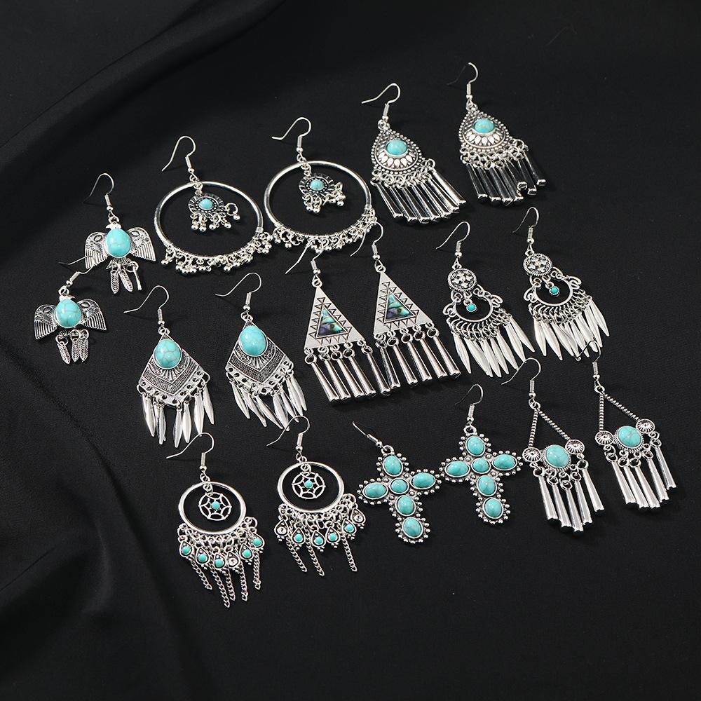 Retro Ethnic Style Versatile Earrings, Fashionable Bohemian Fringed Earrings, Long Personalized Earrings