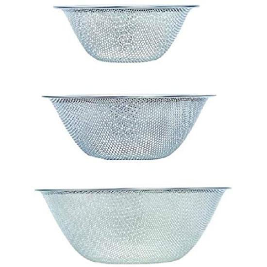 

Sori Yanagi Punching Strainer set 3-piece (16cm, 19cm, 23cm) серебряный