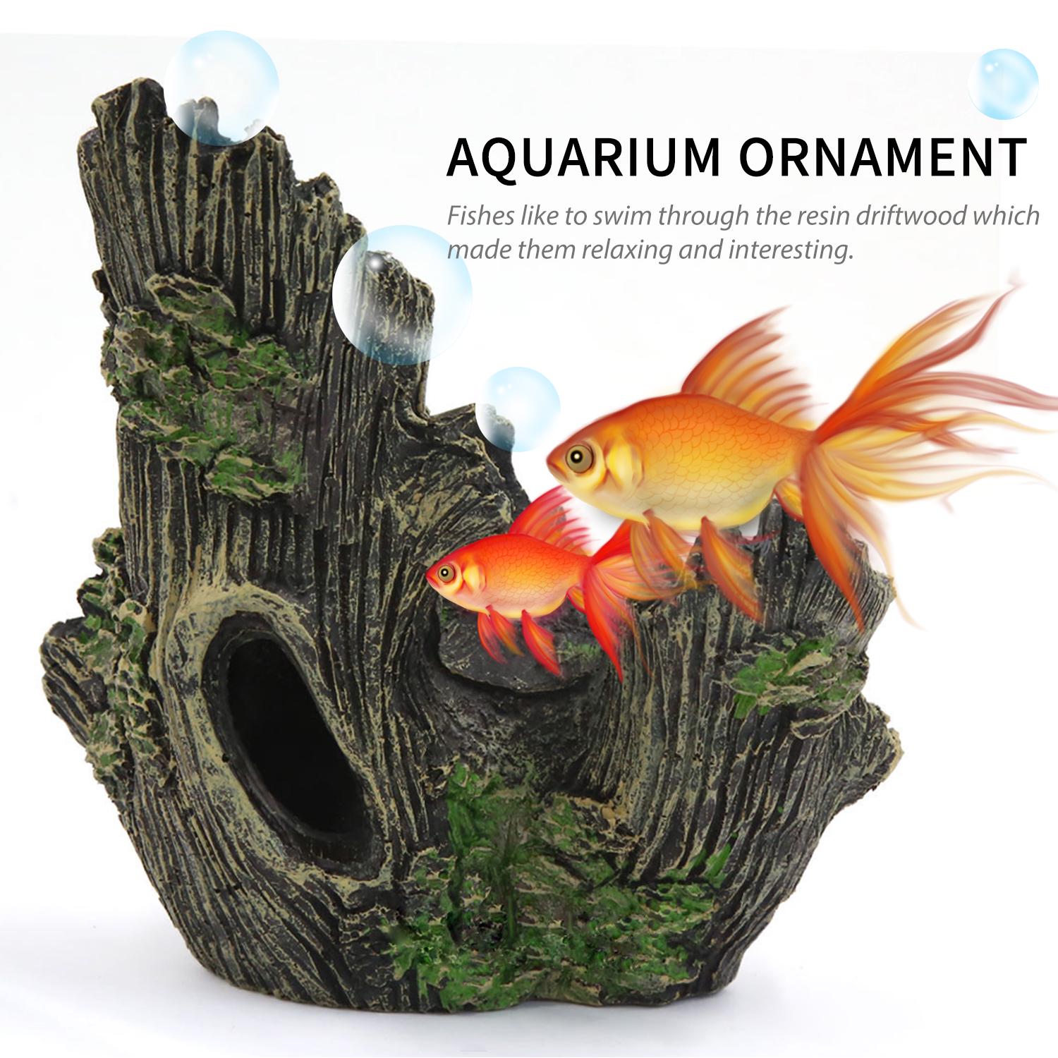 

Aquarium Ornament, Tree Hole Shaped Driftwood Ornament, Cute Fish House Cave Decor for Fish Landscape Decoration