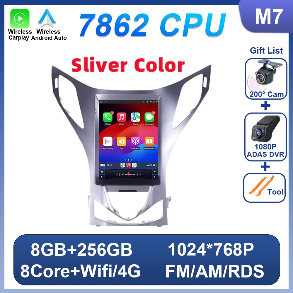 9.7 Inch Car Radio Android 14 For Hyundai Azera 2011 2012 For Tesla Style Car Multimedia Stereo Carplay Bluetooth Navigation DSP