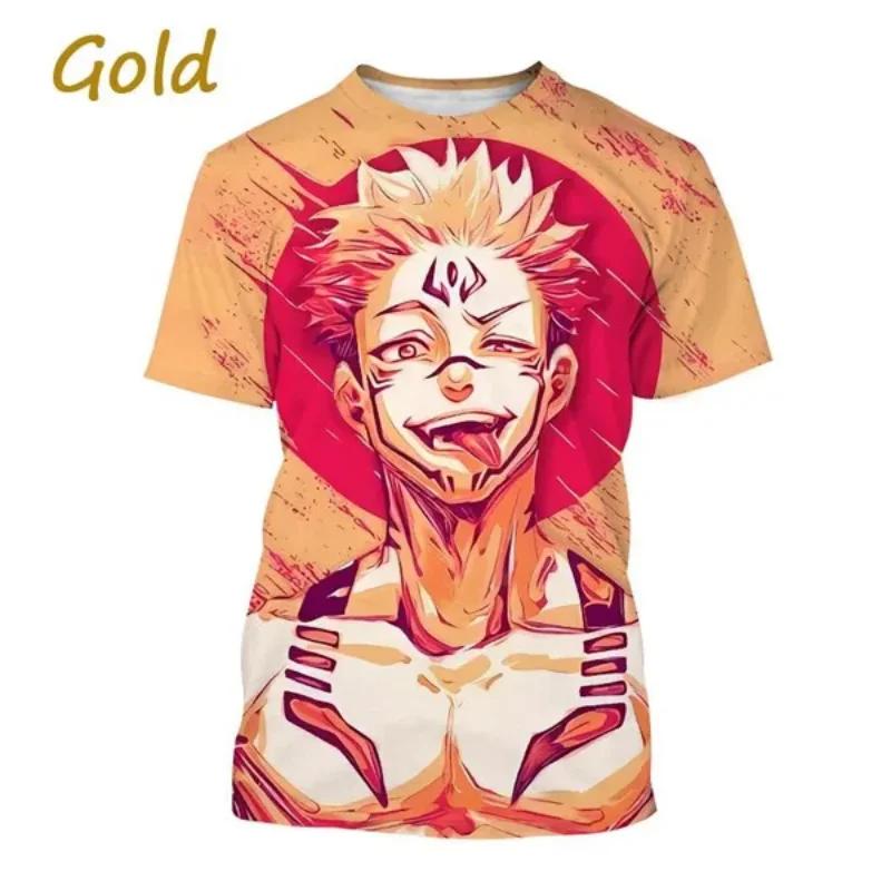 Camiseta con estampado 3D de Gojo Satoru e Itadoru Yuji para hombre,ropa de moda con gráfico de Jujutsu Kaiju,