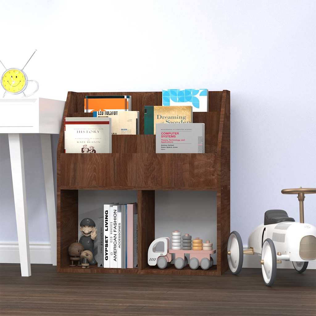 vidaXL Kinder-Bücherregal Braun Eiche 71x30x78,5 cm Holzwerkstoff braun