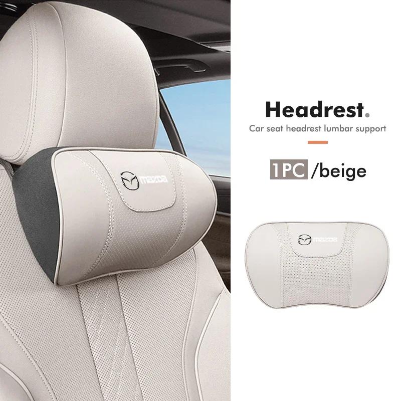 2025 Hot Car Headrest Lumbar Support Leather Car Neck Pillow Waist Support For Mazda Atenza Demio CX3 CX5 CX7 CX30 MX3 MX5 Speed