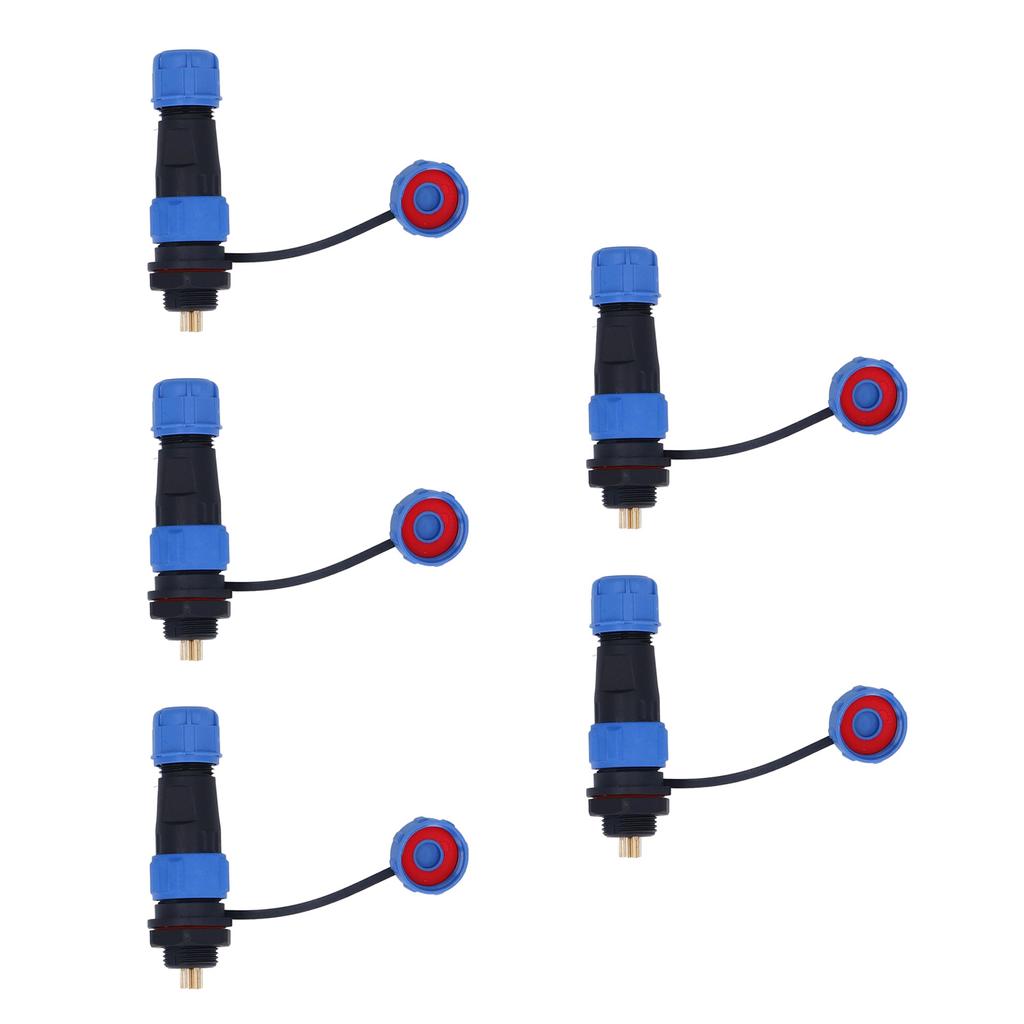 5PCS Industrial Electrical Power Cable Connector 5 Pin IP68 Waterproof Aviation Bulkhead Connector A