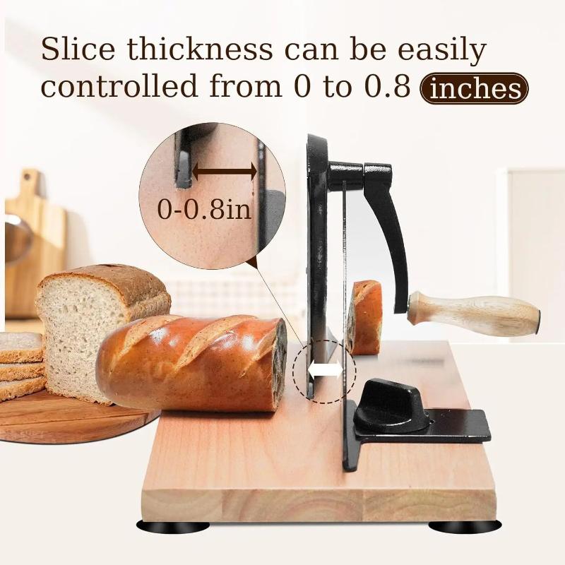 

Manual Bread Slicer For Homemade Sourdough And Crusty Bread Hand Crank Ergonomic Bread Slicing Cutter Adjustable Thickness A