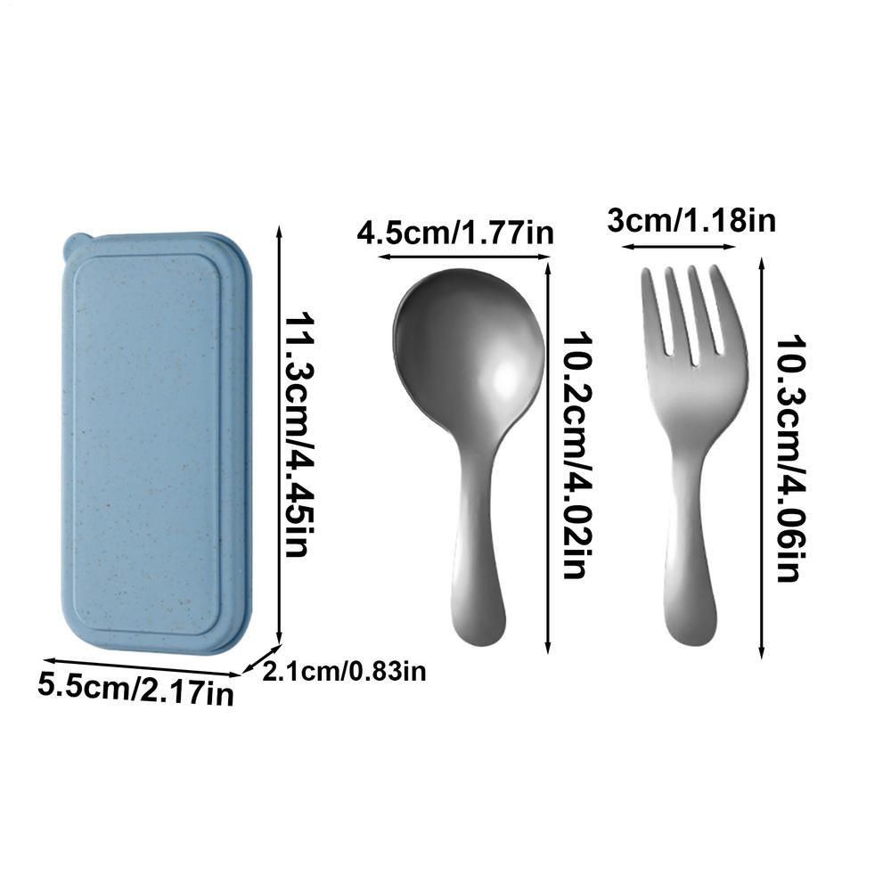 

Spoon Fork Set Spoons And Forks Set Stainless Steel Stainless Steel Reusable Cutlery Flatware With Storage Box For Kitchen Home синій