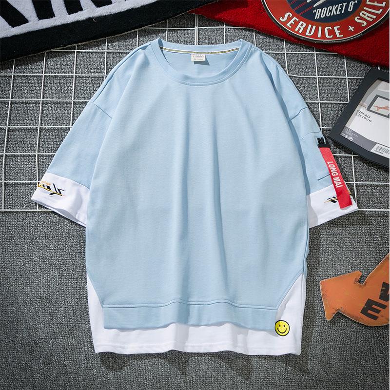 Herrenmode Locker geschnittenes Baumwoll-T-Shirt im koreanischen Stil, Sommerkollektion 2020