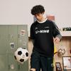 Li-Ning American Retro Letter Logo Stripe Print Round Neck Loose Comfortable Casual Short Sleeve Drop Shoulder T-Shirt Unisex Tops Black AHSU657-2