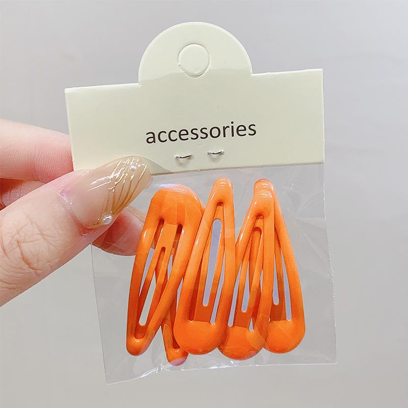 5pcs/set Bagged Cute Solid Waterdrop Shape Hair Clips For Girls BB Side Hairpins Basic Barrettes Kids Fashion Hair Accessories