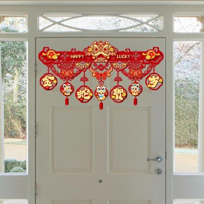 Chinese Year Banner Garland Spring Festival Felt Pendants Wall Hanging for Bedroom Xmas