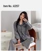 Winter Velvet Women's Pajama Set: Long Sleeve, Turn-Down Collar, Thickened for Home or Casual Outings.