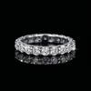 S925 Sterlingsilber Damen Moissanit Pavé Ring mit Diamantenreihe - Leichter Luxus Modering