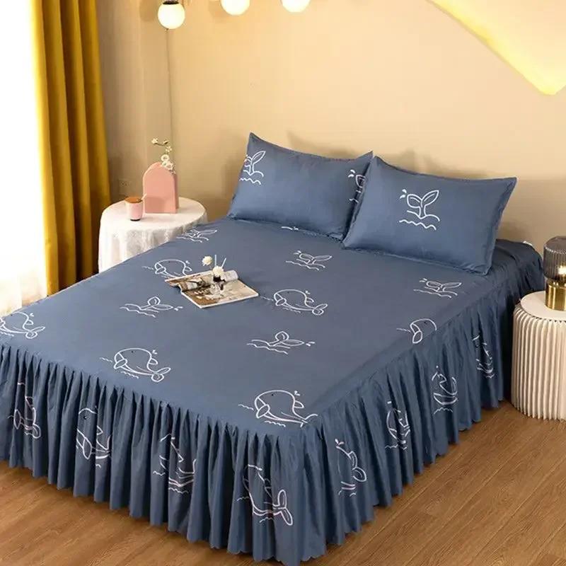 1Pcs Bed Sheet Lace Skirt Elastic Fitted Double Bedspread With Pillowcases Mattress Cover Bedding Set Elastic King Size Bedsheet