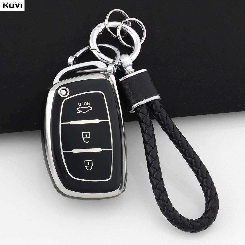 3 4 Button Soft Tpu Car Smart Key Case Fob Keychain For Hyundai Tucson Santa Fe Rena Sonata Elantra Creta Ix35 Ix45 I10 I30 I40