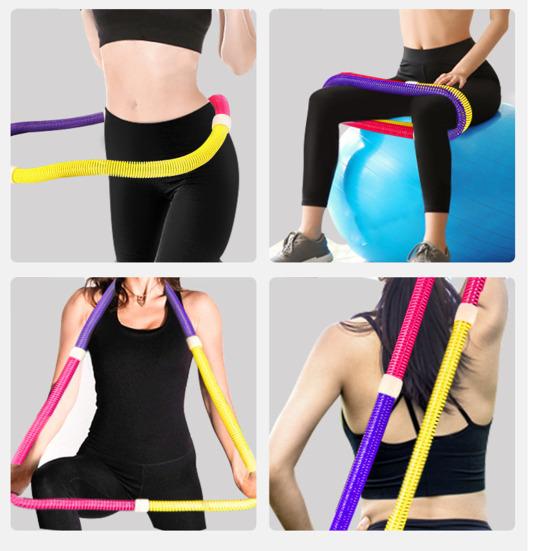Cerchio Hula Hoop Morbido Ponderato con Molla Amico della Vita Pieghevole per Fitness Portatile Palestra Domestica Uomini Donne Adulti Corpo Vita Dimagrante Attrezzatura per Esercizio